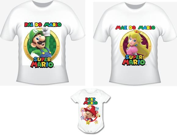 Camiseta Super Mario Kit /02 camisetas + body