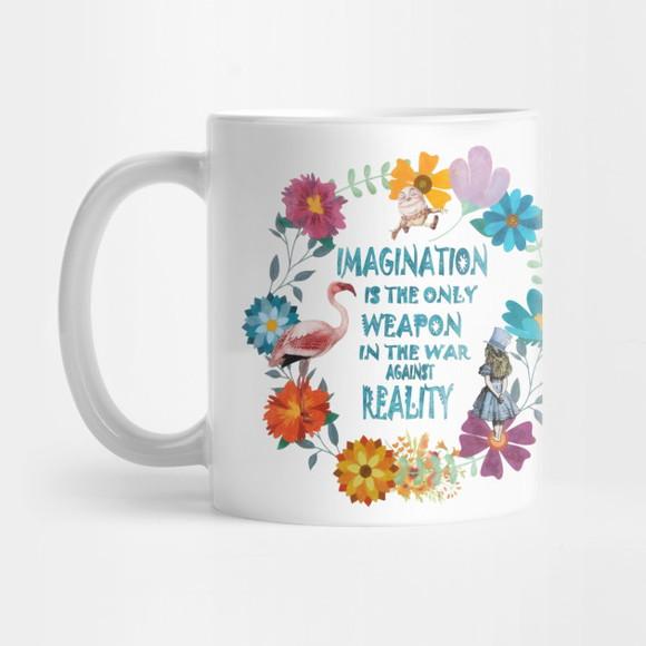 Caneca Alice In Wonderland Floral Imagination Quote