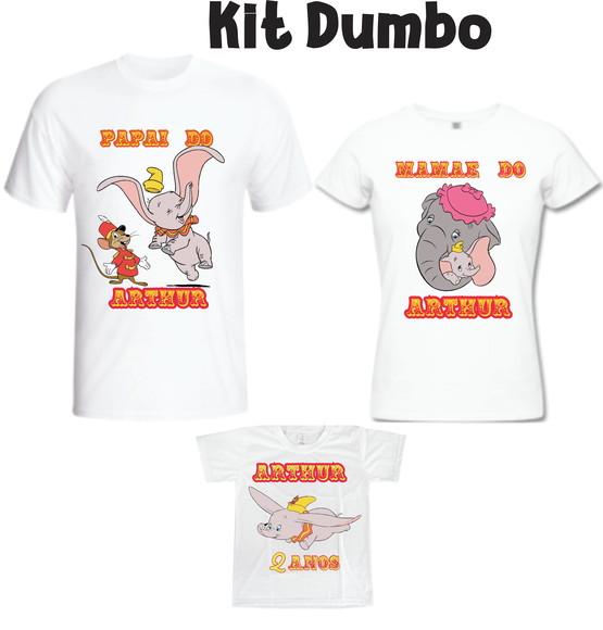 Camiseta Dumbo Kit C/03 camisetas personalizadas