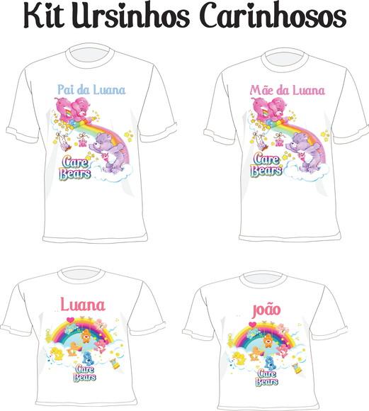 Camiseta Ursinhos Carinhosos Kit Família com 04