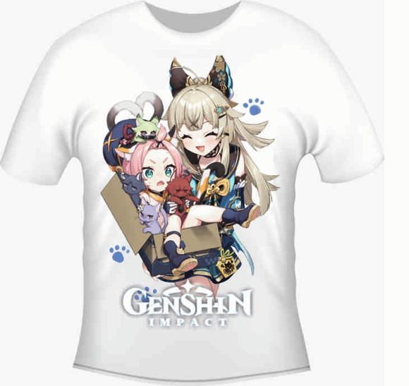 Camiseta Genshin Impact Kirara e Diona