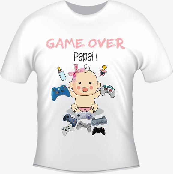 Camiseta Papai Game Over - Pai de Menina