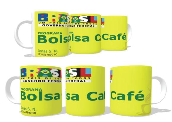Caneca Bolsa Café - Personalize com Seu nome