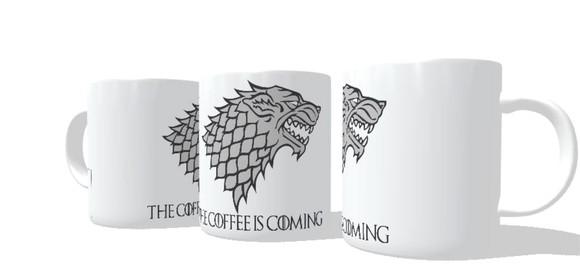 Caneca Game House Stark - Coffee is Coming - Game of Thrones