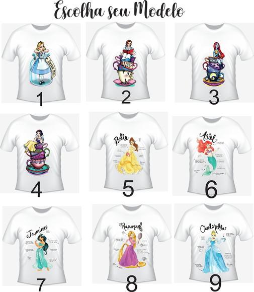 Camiseta Princesas Aquareladas - Escolha Seu Modelo
