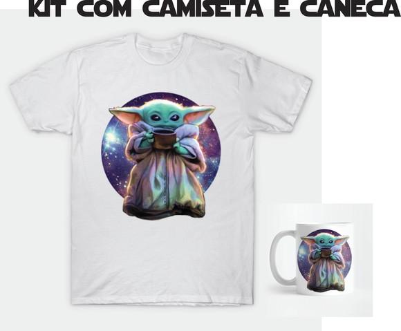 Camiseta Baby Yoda + Caneca Baby Yoda Mandalorian