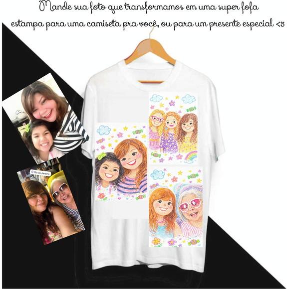 Camiseta Personalizada Você em Giz de Cera Cute Kawaii