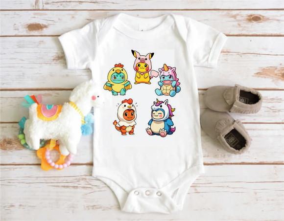 Body para Bebê Poke Friends Animals Cosplay Kawaii Cute
