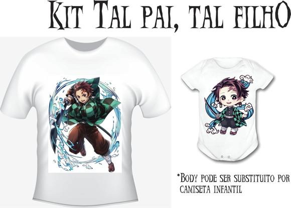 Camiseta e Body Tal Pai Tal Filho Tanjiro Demon Slayer