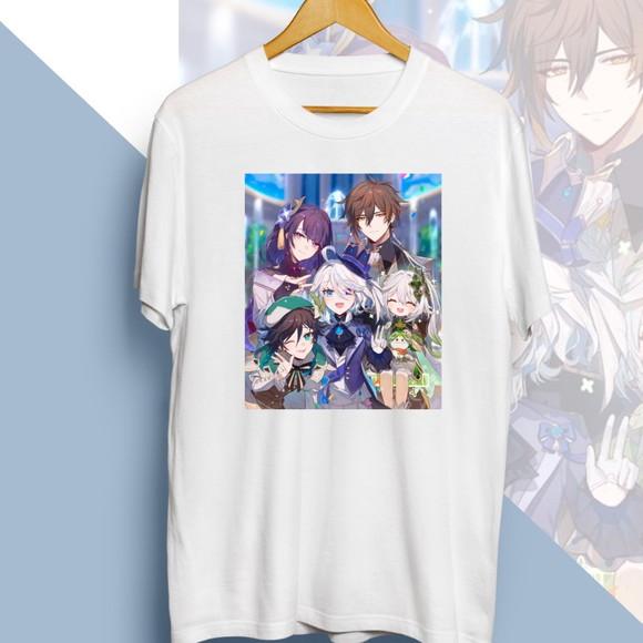 Camiseta Furina Raiden Zhongli Nahida Venti Genshin Impact