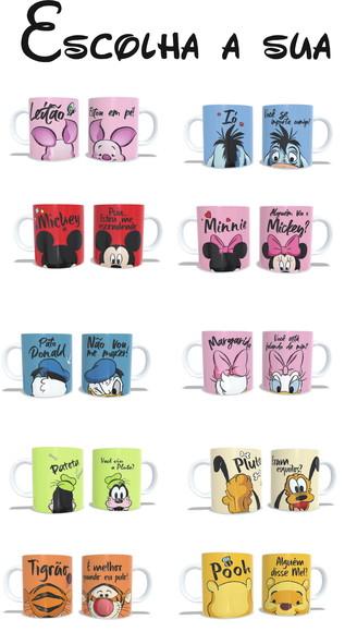 Caneca Escondidinhos Mickey Minnie Donald Margarida Diversos