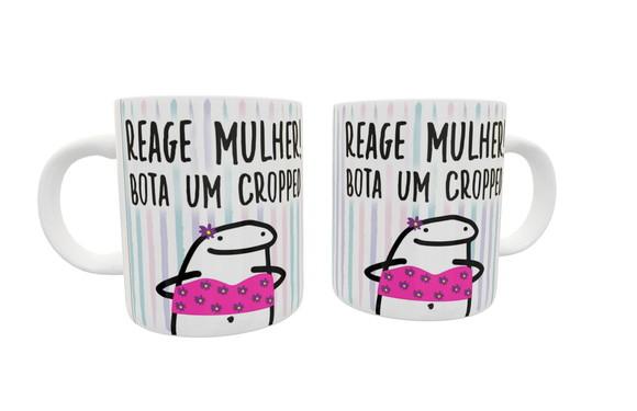 Caneca Reage Bota Um Cropped - Flork Sincero