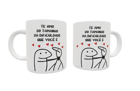 Caneca Te Amo do Tamanho da Dificuldade - Flork Sincero