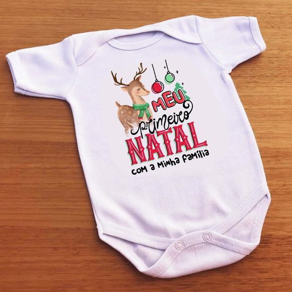 Body para Bebê Meu Primeiro Natal com a Minha Família