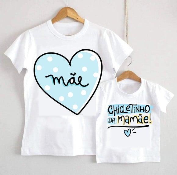Camiseta Chicletinho da Mamãe Azul - Filho - Kit C/02