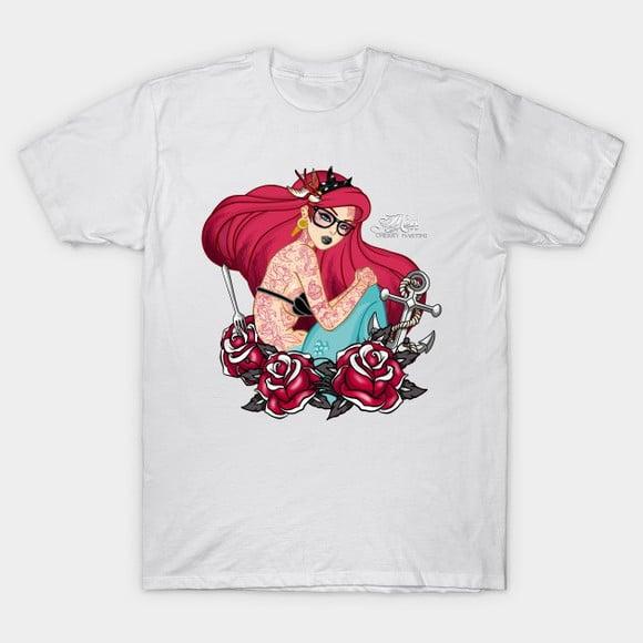 Camiseta Merbabe With Roses Ariel Pequena Sereia