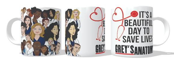 Caneca Anatomia da Grey Greys Anatomy Cast