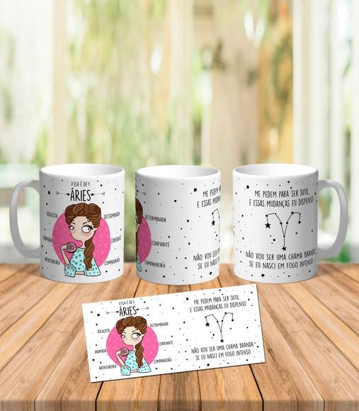 Caneca Ela é de Áries - Signos