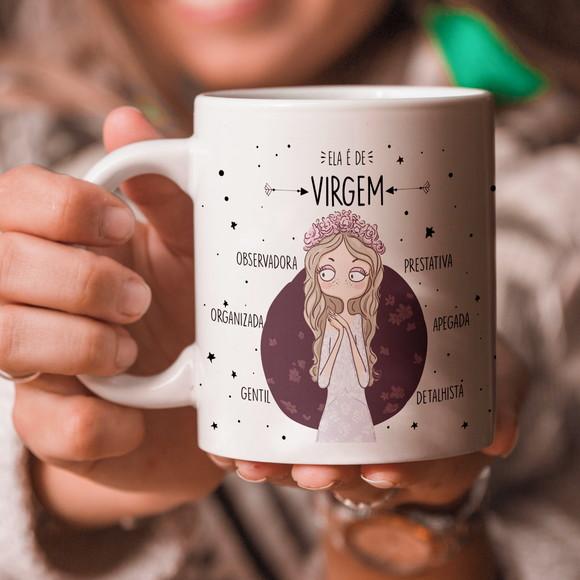 Caneca Ela é de Virgem - Signos