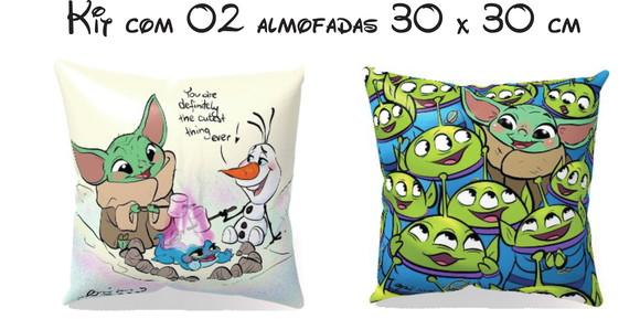 Almofada 30 x 30 - Baby Yoda - Kit C/02 Almofadas