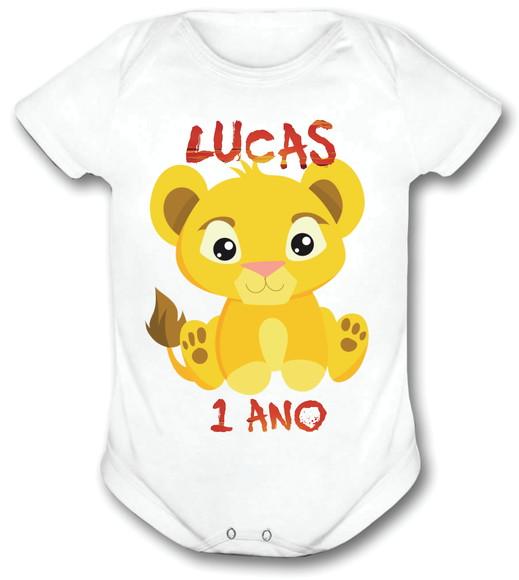 Body Para Bebê Simba - Personalize Com O Nome E Idade