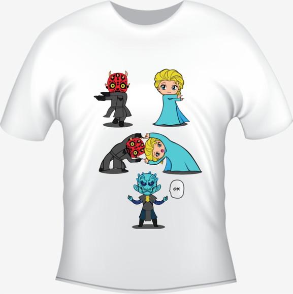 Camiseta Fusão Darth Maul + Elsa = Rei da Noite