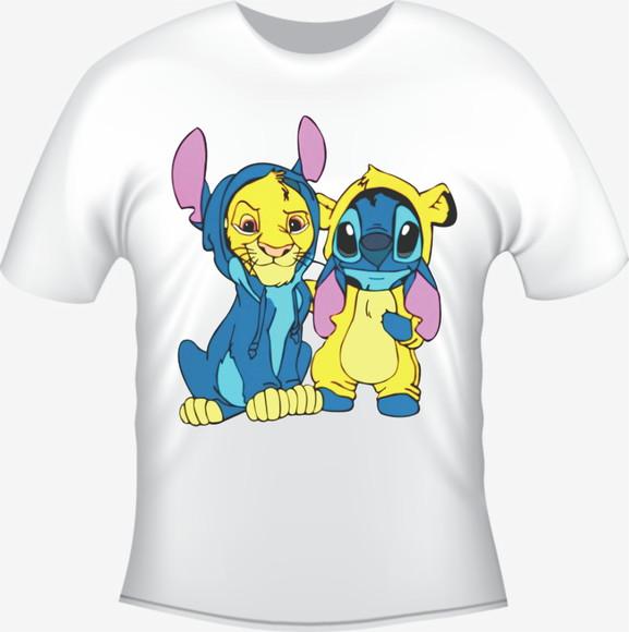 Camiseta Simba e Stitch