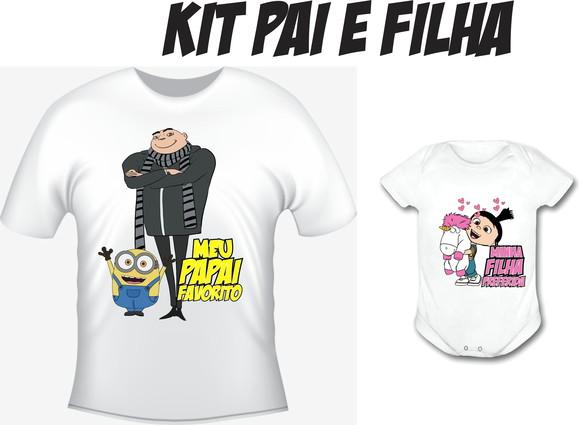 Camiseta Meu Papai Favorito - Kit C/02 Camiseta e Body