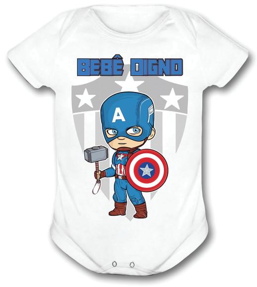 Body Para Bebê Baby Capitão América - Bebê Digno