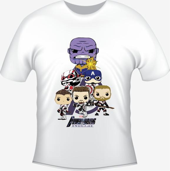 Camiseta End Game Vingadores Chibi estilo Funko