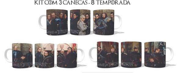 Caneca Game Of Thrones - kit com 03 Canecas - 8 Temporada