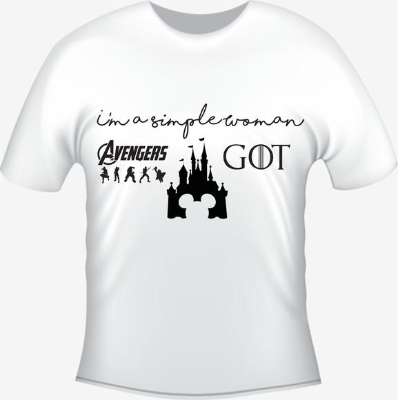 Camiseta Menina Simples - Disney Got E Avengers