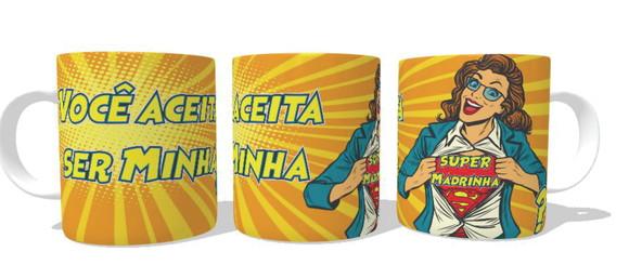 Caneca Super Madrinha - Casamento Batizado - Personalizada