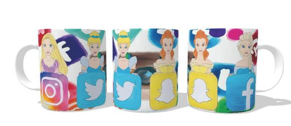 Caneca Rede Sociais e Princesas Disney