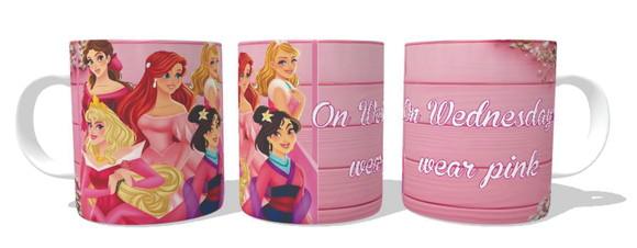 Caneca Nas Quartas Vestimos Rosa - Princesas Disney