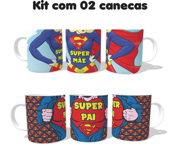 Caneca Super Mãe E Super Pai Kit C/02 Canecas