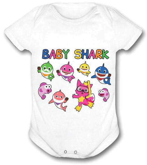 Body Para Bebê Baby S.h.a.r.k - Bebê Tubarão
