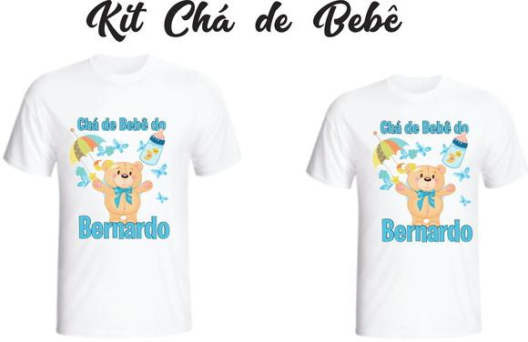 Camiseta Chá de Bebê Ursinho kit c/02 - Personalizada