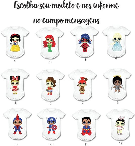Body Para Bebê L.o.l Princesas E Heróis Personalizado