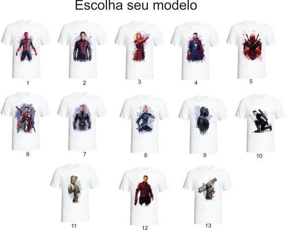 Camiseta Marvel Avengers Vingadores escolha seu modelo