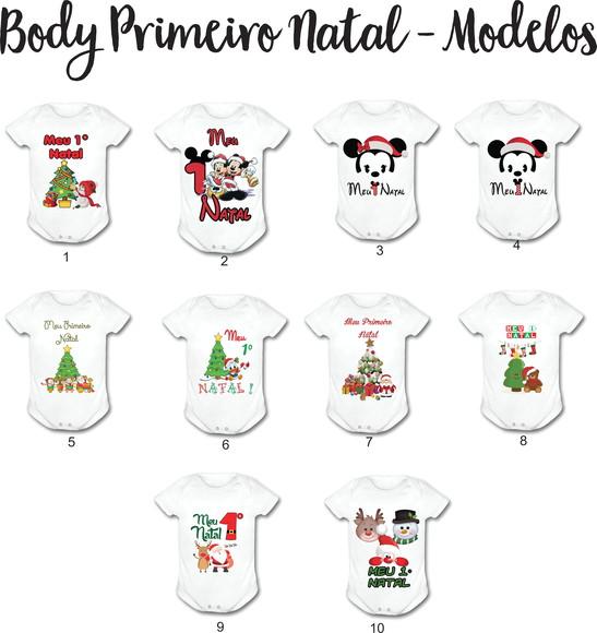 Body para Bebê Meu Primeiro Natal - Escolha Seu Modelo