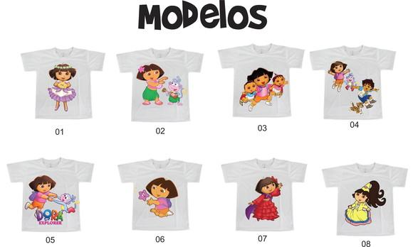 Camiseta Infantil Adulto Dora Aventureira Personalizada