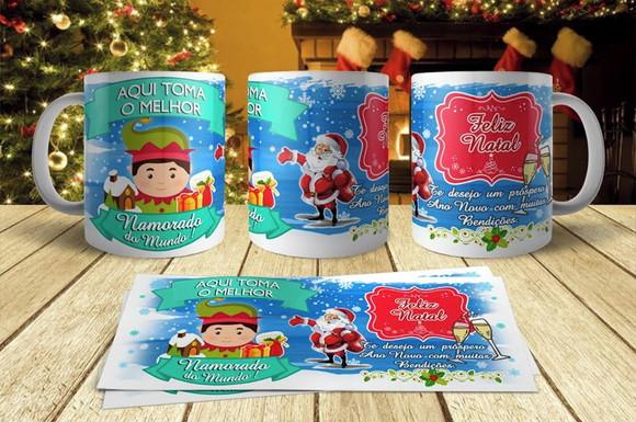 Caneca Lembrança Natal Melhor Namorado ou Namorada