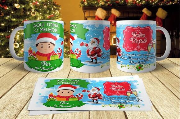 Caneca Lembrança Natal Melhor Pai ou Mãe