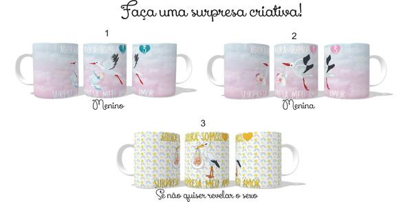 Caneca Surpresa de Gravidez - Bebê - Menino - Menina