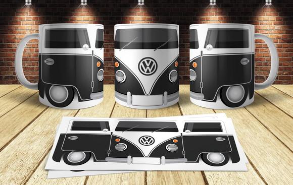 Caneca Kombi Volks - Personalize c/seu Nome - Escolha a Cor