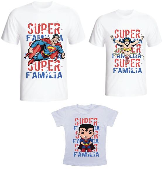 Camiseta Super Familia mod 02 Kit /03 camisetas