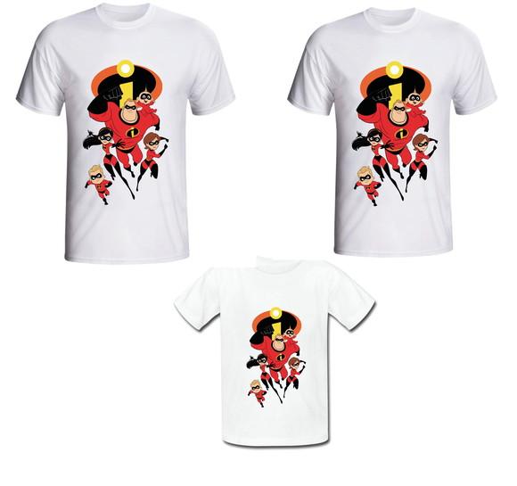 Camiseta Os INCRÍVEIS Kit /03 camisetas - Personalizada