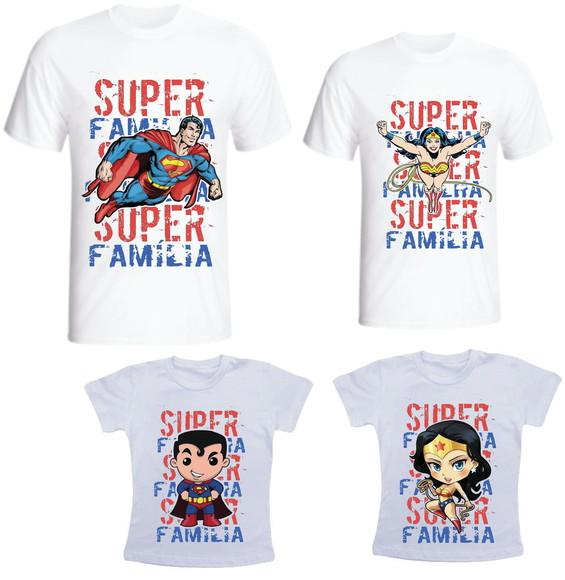 Camiseta Super Familia Kit /04 Camisetas - Personalizada