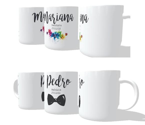 Caneca Madrinha E Padrinho Casamento Kit C/02 Nomes
